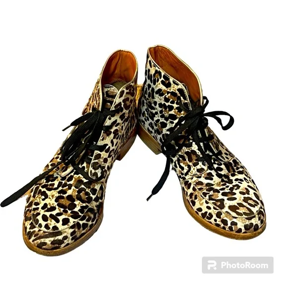 Marc by Marc Jacob’s pony hair leather leopard print ankle boot. Size 37 - Picture 1 of 4